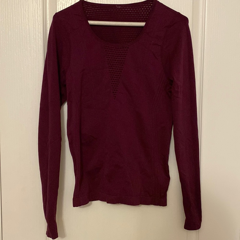 Burgundy Fabletics athleisure top